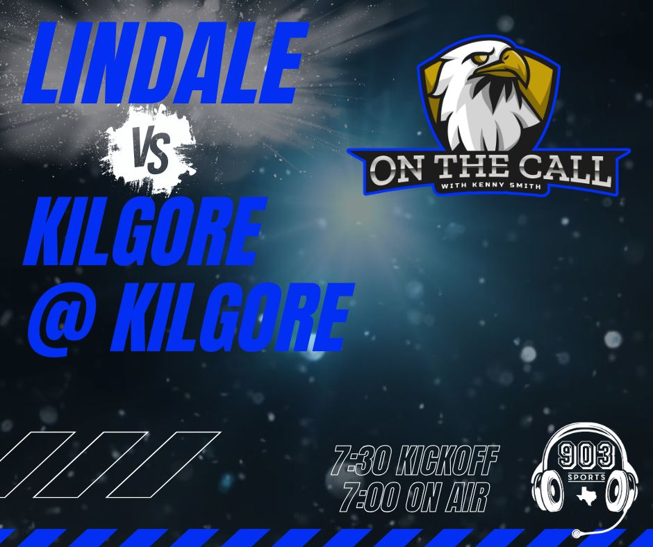 903Sports's tweet photo. Kenny Smith takes to air with On the Call Radio from https://t.co/1O0iLp7AEX this evening to bring you YOUR LINDALE EAGLES at Kilgore. 🦅

Kickoff is set for 7:30 PM.  On air at 7:00 PM. 🏈

Tune in to https://t.co/1O0iLp7AEX!! https://t.co/4E5gxRKW5V
