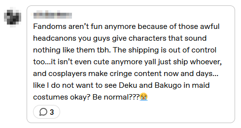 theslowesthnery's tweet photo. i need a lot of people to realize that they don't actually *have to* be in fandom if they hate it so much. like if you hate the harmless ways people have fun in fandoms so much then you can just leave. no one's forcing you to be there https://t.co/9V0yAkdzR0