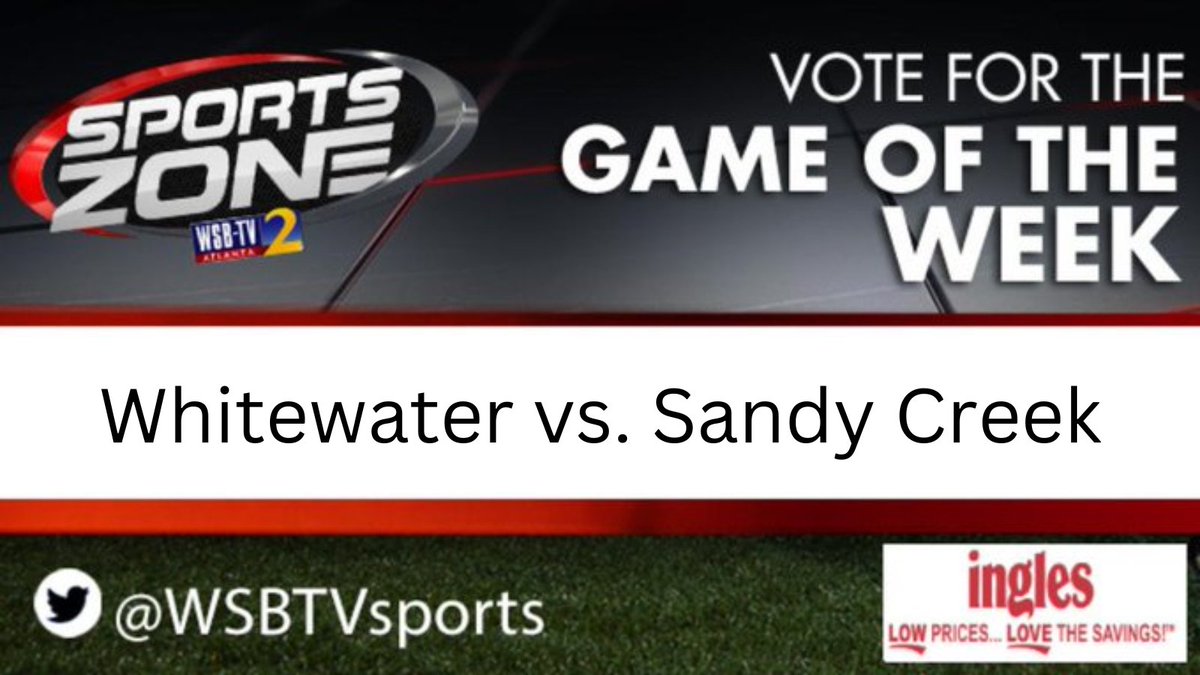 WSB-TV Sports Zone (@wsbtvsports_) on Twitter photo Game of the Week is <a href="/Cats_Recruiting/">Whitewater Football Recruiting</a> vs. <a href="/SCHSPatriots/">Sandy Creek Football</a>
Friday, October 18 @ 7:30p.
Watch Here: linki.ee/wsbtvsports
<a href="/WHSAthletics_/">Whitewater High School Athletics</a> Game of the Week is <a href="/Cats_Recruiting/">Whitewater Football Recruiting</a> vs. <a href="/SCHSPatriots/">Sandy Creek Football</a>
Friday, October 18 @ 7:30p.
Watch Here: linki.ee/wsbtvsports
<a href="/WHSAthletics_/">Whitewater High School Athletics</a>