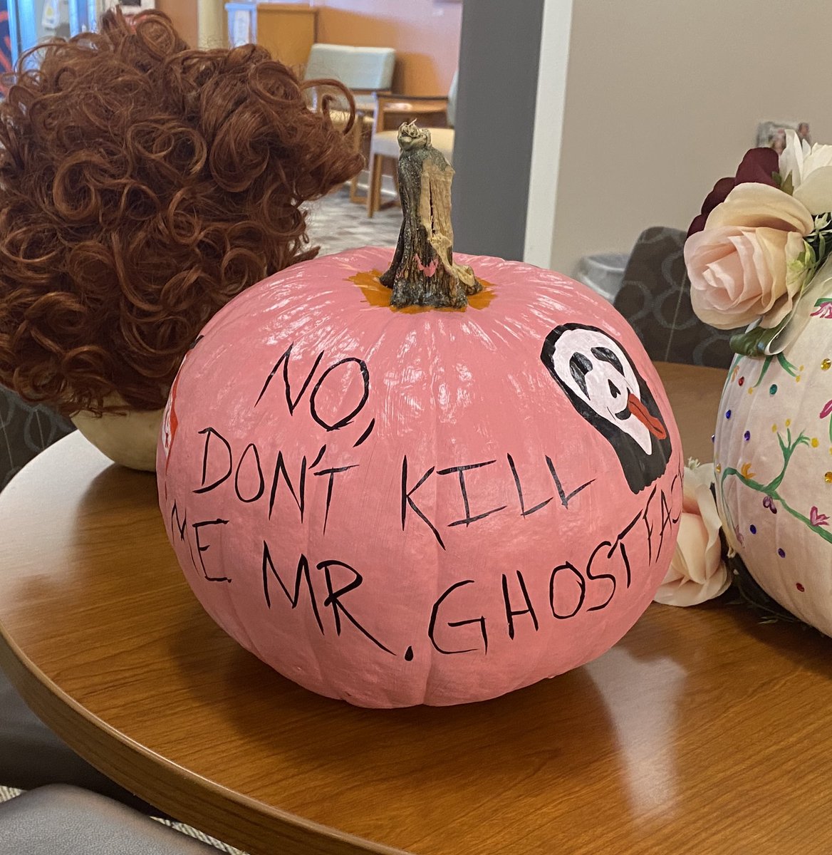 Spotted at my orthopod’s office. Not sure if you can read this. “No, don’t kill me Mr. Ghost Face!” <a href="/WuTangClan/">Wu Tang Clan</a> <a href="/WUTangKids/">Wu Tang is for the Children</a> <a href="/GhostfaceKillah/">Ghostface Killah</a> #halloween2024 #wutangis4eva