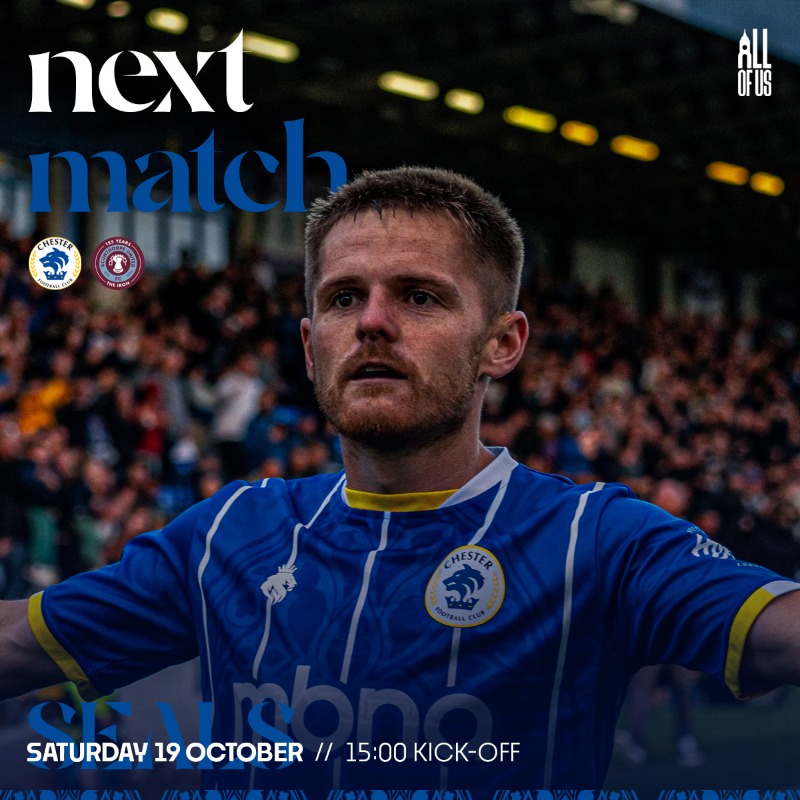 ChesterFC's tweet photo. 2โฃ4โฃ hours to go! ๐ช
๐ Read our ๐ ๐ฎ๐๐ฐ๐ต ๐ฃ๐ฟ๐ฒ๐๐ถ๐ฒ๐ ahead of tomorrow's big game against @SUFCOfficial. ๐
#AllOfUs | #CFCSCU
