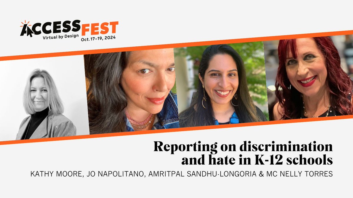 The74's tweet photo. TODAY at @IRE_NICAR’s #AccessFest24, The 74’s @Jo Napolitano &amp; @kjemoore15 talk rampant enrollment discrimination against immigrant students; @WatchdogDiva &amp; @AmritpalKSL delve into families pushing back against #AAPI hate speech in schools https://t.co/gJL20HdIdX https://t.co/FqA5MpNCm6