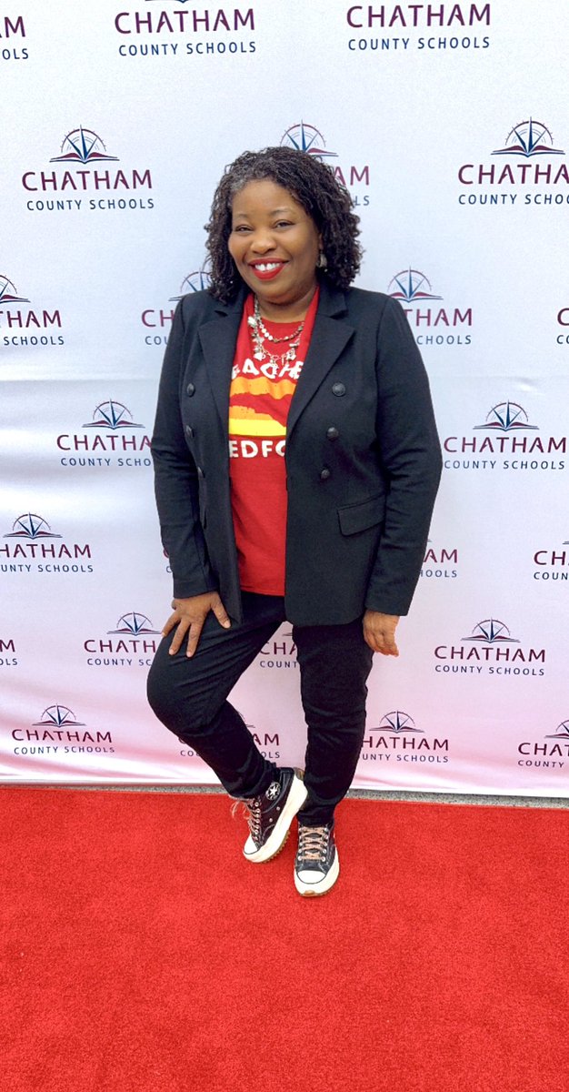 Yea, I don’t normally post a lot of selfies— <a href="/neboone/">Norma Boone</a> said I thought I was glamorous, but she must think that! 😂 I was just happy to be <a href="/ChathamCoSch/">Chatham County Schools</a> because they always roll out the red carpet!