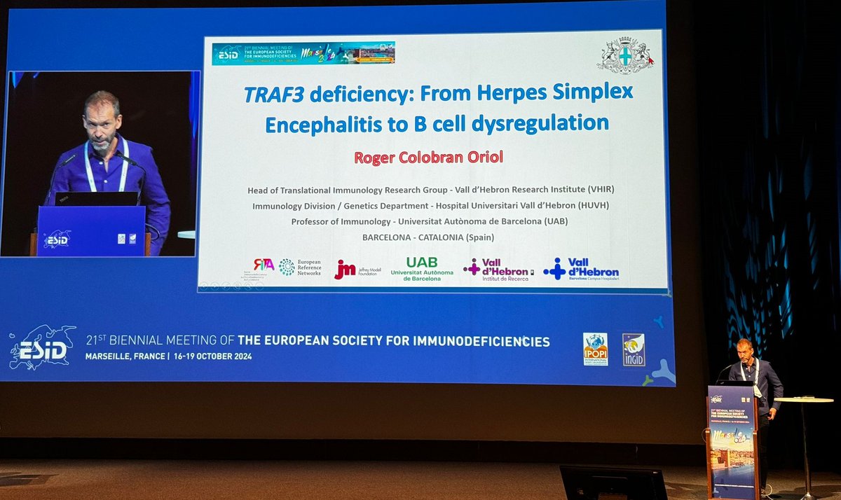 Immunologia Hospital Vall d'Hebron (@immuno_huvh) on Twitter photo Una altra magnifica presentació del Dr. Roger Colobran del Servei <a href="/Immuno_HUVH/">Immunologia Hospital Vall d'Hebron</a> @ESID 2024
Immunodeficiencies Meeting, Marseille <a href="/vallhebron/">Vall d'Hebron</a> @VHIR @UAB Una altra magnifica presentació del Dr. Roger Colobran del Servei <a href="/Immuno_HUVH/">Immunologia Hospital Vall d'Hebron</a> @ESID 2024
Immunodeficiencies Meeting, Marseille <a href="/vallhebron/">Vall d'Hebron</a> @VHIR @UAB