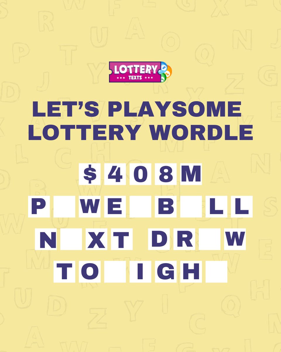 TextsLottery's tweet image. 🎉 GUESS THE WORDS 🎉

🔍 Clue: It’s a popular lottery with massive prizes 
🤑 If you guessed right away, it means you are addicted to the fun of playing lottery

#LotteryTexts #Lottery #NextDraw #QuizTime
#LotteryInfo #GuessingGame #WinningNumbers #Lotto