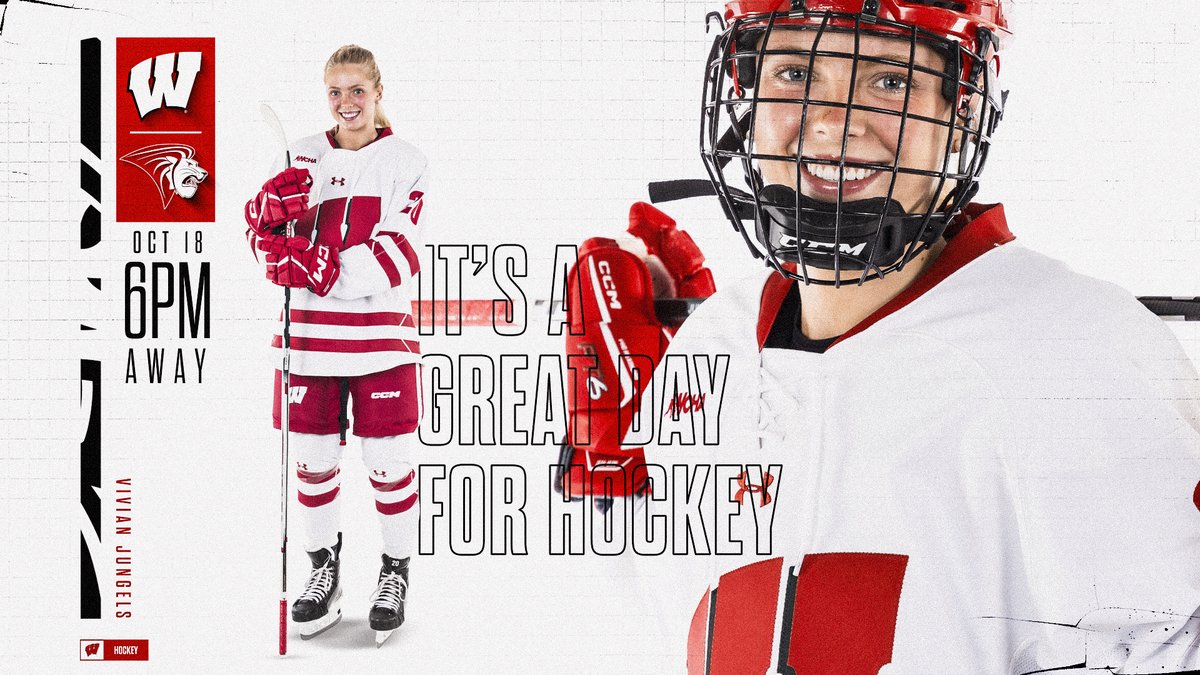 It's a great day for #BorderBattle hockey!   
#Badgers 🆚 Minnesota
⏰ - 6 p.m.
📍- Ridder Arena 
🖥 - go.wisc.edu/WHKYWatch101824
📻 - @TheGameMadison
🎧 - go.wisc.edu/WHKYRadio101824 
📊 - go.wisc.edu/WHKYStats101824
📝 - go.wisc.edu/67cr0d