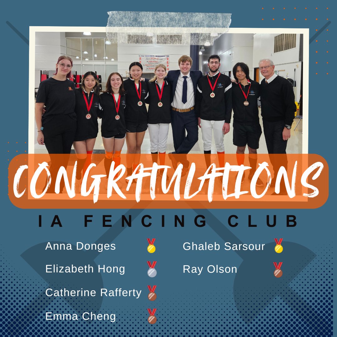 IAFultonSchools's tweet photo. Congratulations to IA fencing team their second season tournament at Milton High School. The women's team swept the podium and the men's team brought home a gold and bronze! @ia_kent @iaptso @FultonCoSchools @FultonZone7 #IAfencing #theIAway https://t.co/D9Ko1acmxh
