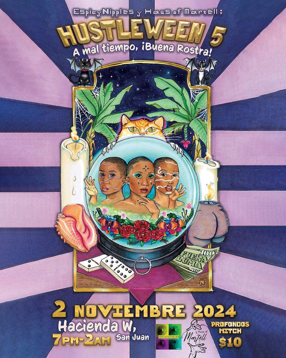 EspicyNipples's tweet photo. #SeparaLaFecha
¡VIENE VIENE que ya llegó la temporada! #EspicyNipples presenta #Hustleween 5: A mal tiempo, ¡Buena Rostra! ! Sábado, 2 de noviembre desde las 7pm en Hacienda W, San Juan ¡¿Tamos redi?!🔥🔥 #RedTransfeminista https://t.co/7QWw3AUTnF