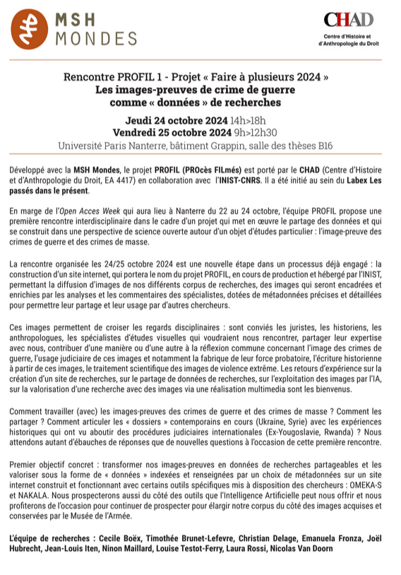 Centre d'histoire et d'anthropologie du droit UPN tweet media