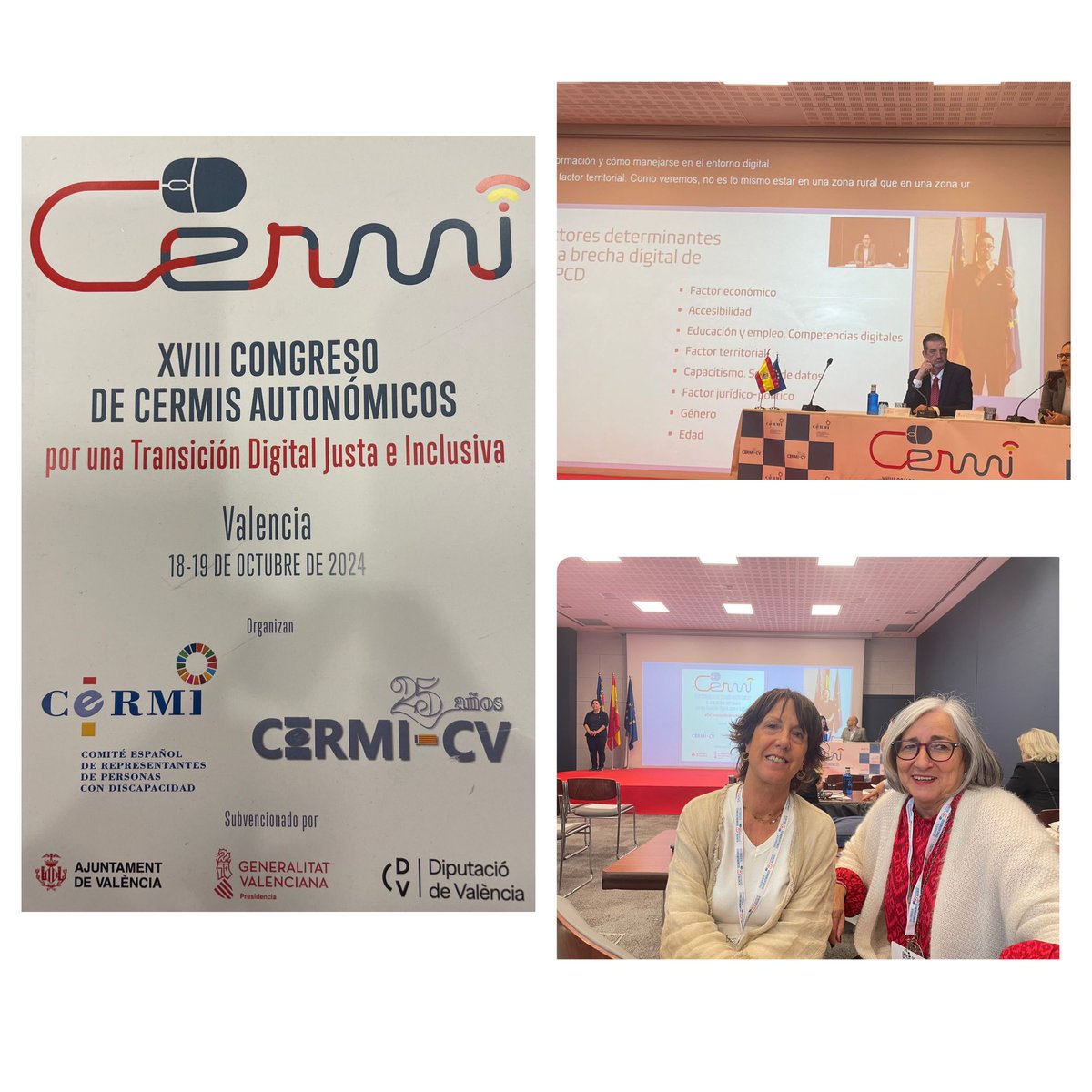 ¡Una mañana en la que seguimos nutriéndonos sobre la #BrechaDigital! Desde Cermin Navarra se han desplazado María Luz Sanz Escudero, presidente de #CERMIN y una de las vicepresidentas <a href="/ArantxaGaratea/">Arantxa Garatea</a> ¡Excelente representación den Valencia!