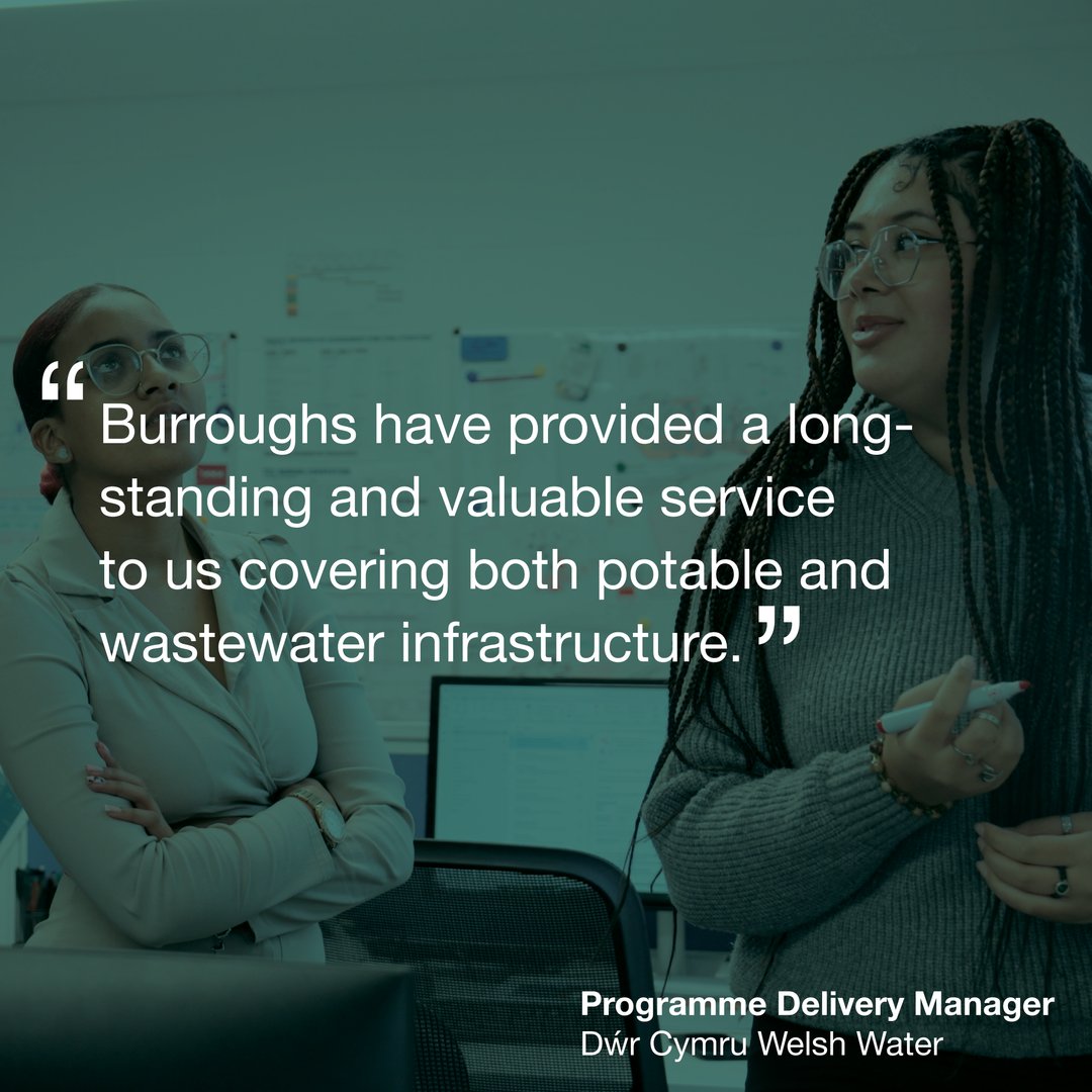 Proud to support Dŵr Cymru Welsh Water with their potable and wastewater infrastructure. Huge thanks to their Programme Delivery Manager for the kind words and to our dedicated Burroughs team! 

#WaterInfrastructure #TeamBurroughs
