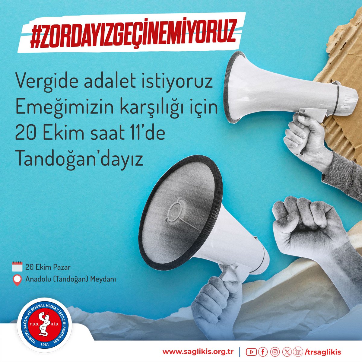 trsaglikis's tweet photo. Vergide adalet için 
Haydi hep birlikte 20 Ekim'de Tandoğan'a 
#zordayizgecinemiyoruz https://t.co/PblpPSGF1B