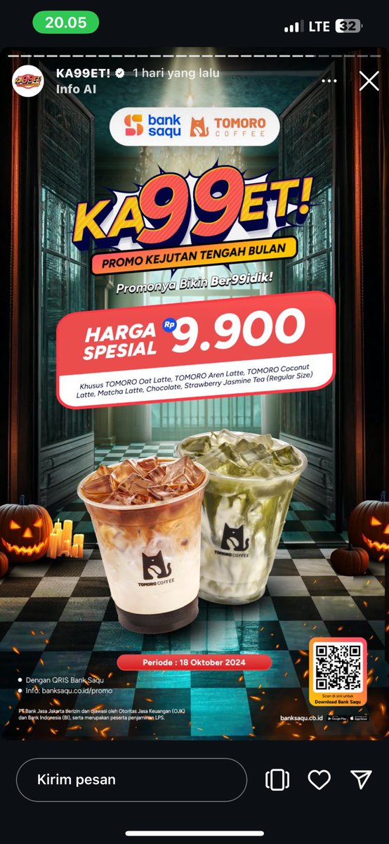 bakngtan's tweet photo. TOMORO COFFEE

Daftar dan masukkan 
kode referral : LO9DXR 
Biar harga minuman jadi 9k aja! Cus download dan pake refferal tomoro ini!🤩

+ promo ka99et bank Saqu jg!✨

#tomoro #reff #tomorocoffee #zonajajan #zonaba #zonauang

Menu aku : sea salt could caramel macchiato cuma 9k https://t.co/owO7WTlVnV