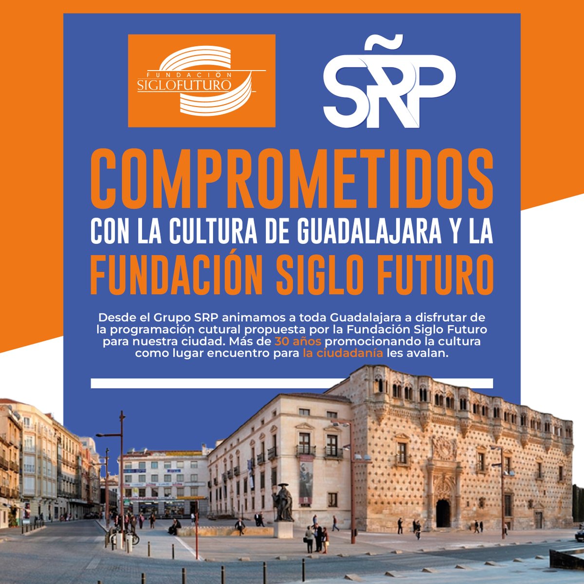 🤝 Desde el #GrupoSRP animamos a toda #Guadalajara a disfrutar de la programación cutural de la Fundación Siglo Futuro. Más de 30 años promocionando la cultura como lugar encuentro para la ciudadanía les avalan.

¡A por un nuevo curso cultural! 👏