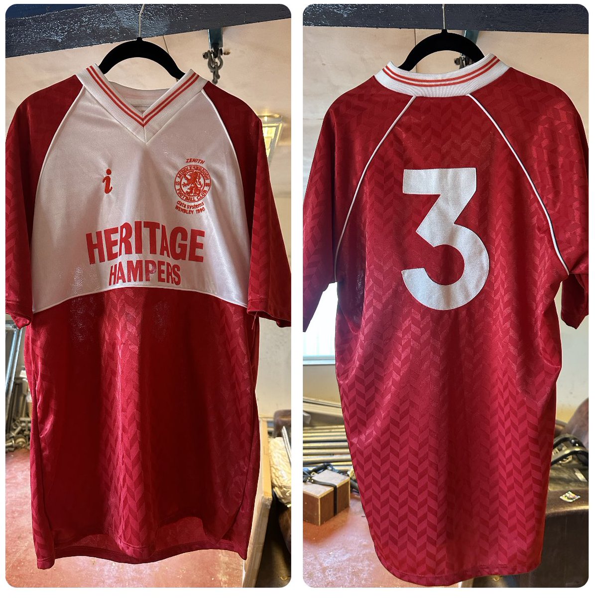 mdav1981's tweet photo. Middlesbrough first time ever at Wembley stadium in the 1990 zenith data systems cup final against Chelsea 

We lost 1-0 but headed back to Teesside with our head held high.

Here is Colin Coopers match issued shirt from that final.

These are mega rare 

£750

#utb #boro #mfc https://t.co/CMQfM6nAO6
