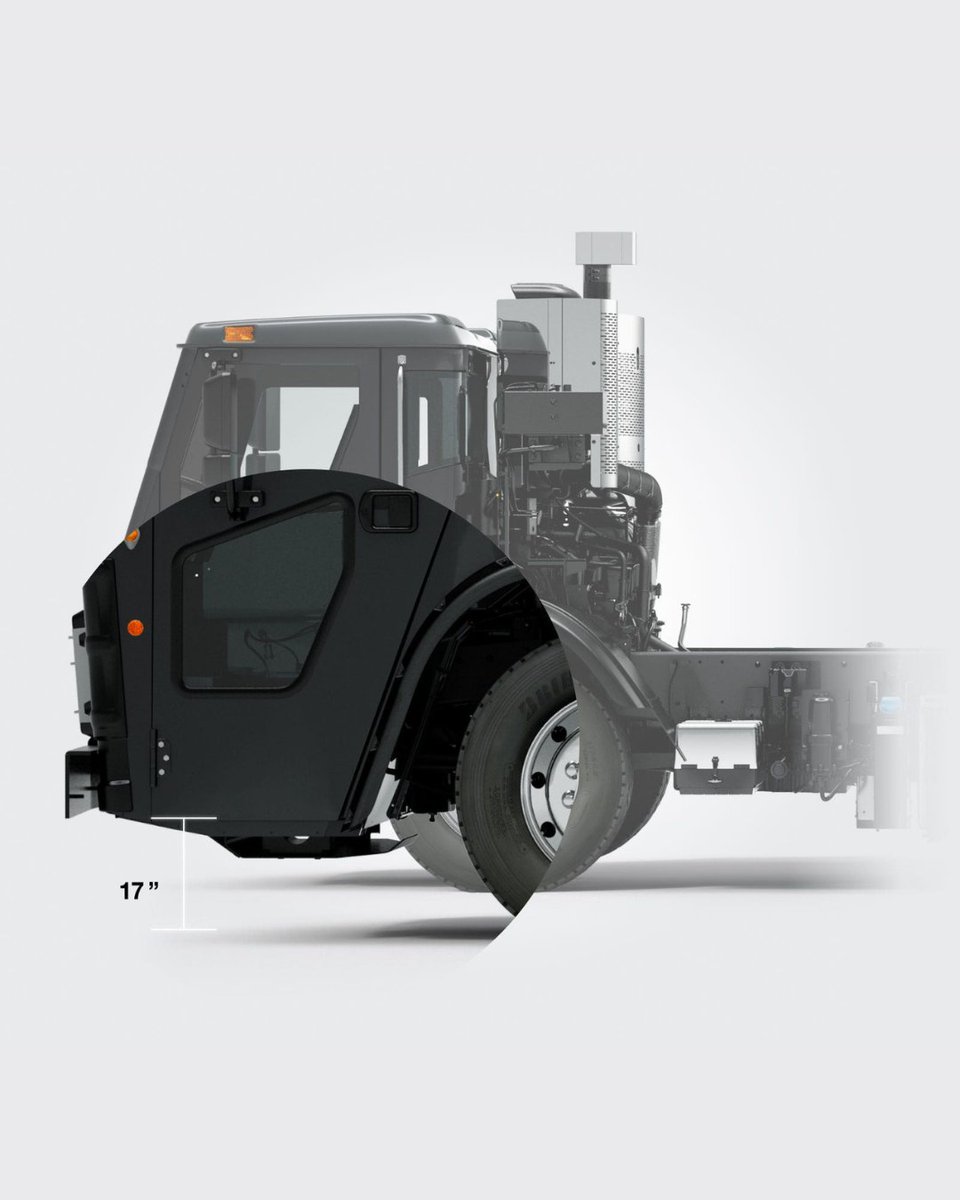 MackTrucks's tweet photo. The #MackLR's ergonomic cab design puts drivers in control with three customizable door optionsโstandard, fold-up, and bi-foldโfeaturing oversized doors, large handles, and a 17" step height for easy ins and outs.๐ https://t.co/HM2asnxLaI