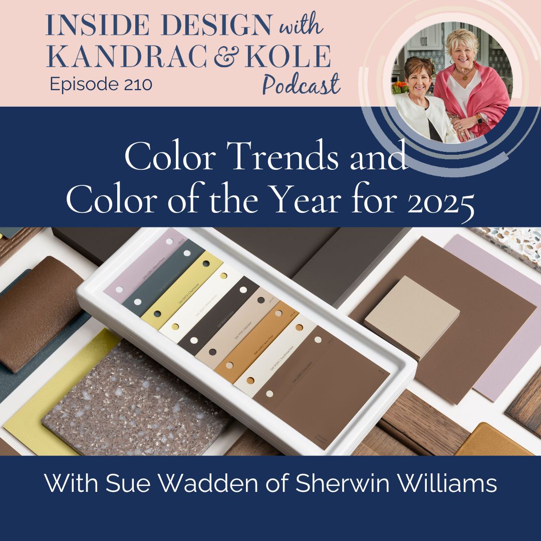 KandracKole's tweet photo. #SueWadden of Sherwin Williams shares the color forecast for 2025. 
Watch on YouTube: https://t.co/ADVCbRmrkA
Listen here: https://t.co/N28jNr92ec or wherever you get your podcasts. SPONSOR: #CurreyAndCompany, 
#KandracKole, #InsideDesignPodcast, #ColorOfTheYear, #ColorTrends, https://t.co/S2fr8SDTy2