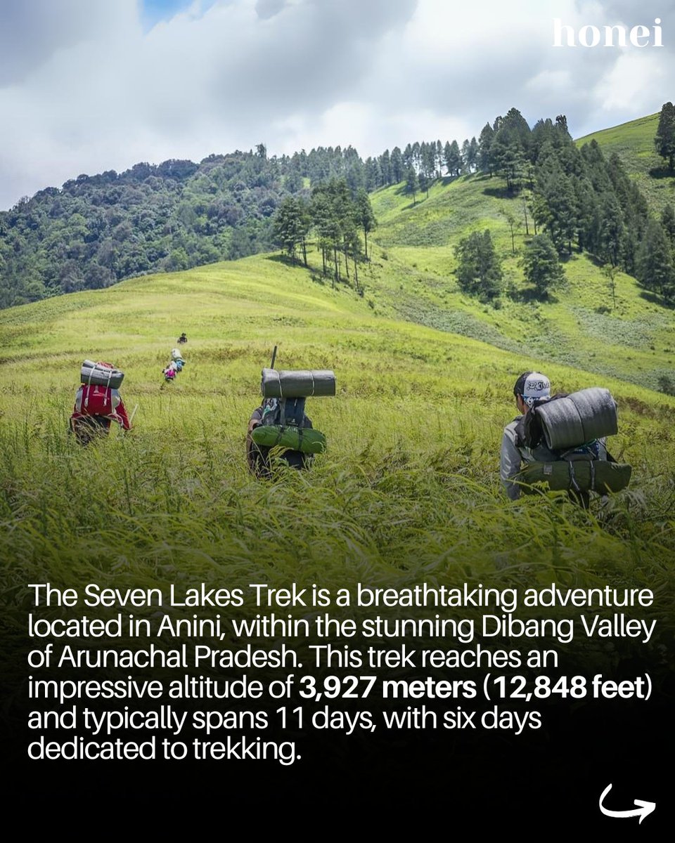 HumansOfNE's tweet photo. The Seven Lakes Trek in Arunachal Pradesh is a fun 11 day adventure with 6 days of hiking through tall mountains and green valleys. You’ll visit seven lovely lakes, walk through thick forests, and meet the friendly Idu Mishmi people along the way! https://t.co/mzXlLVvvCm