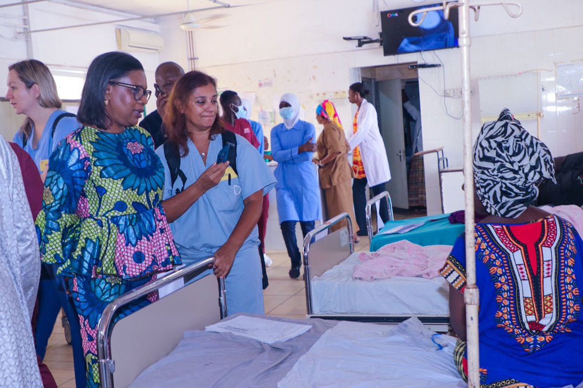 UNFPATheGambia's tweet photo. A big step in our journey to #EndFistula by 2030! 

With @MohGambia & @IMR_MedResponse, we’ve just completed an intensive #Fistula repair training for young doctors. 
 
Our vision? Skilled fistula surgeons in every hospital🇬🇲🙌
 
Our Rep @rosensarr visited fistula patients post-surgery, now on the road to recovery, with their health & dignity restored.