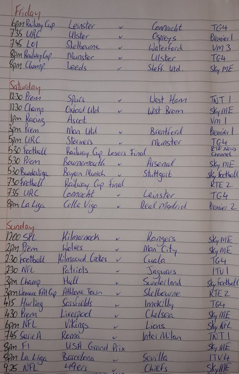 I'm getting the post up early as I'm going on a woeful bender all weekend 🍺
Plenty there to keep ye occupied, away from that dirty storm that's on route ⛈️
This week's post is proudly sponsored by T.Staunton's pub, Lecanvey - 'The best Pint in the West'
instagram.com/tstauntons/