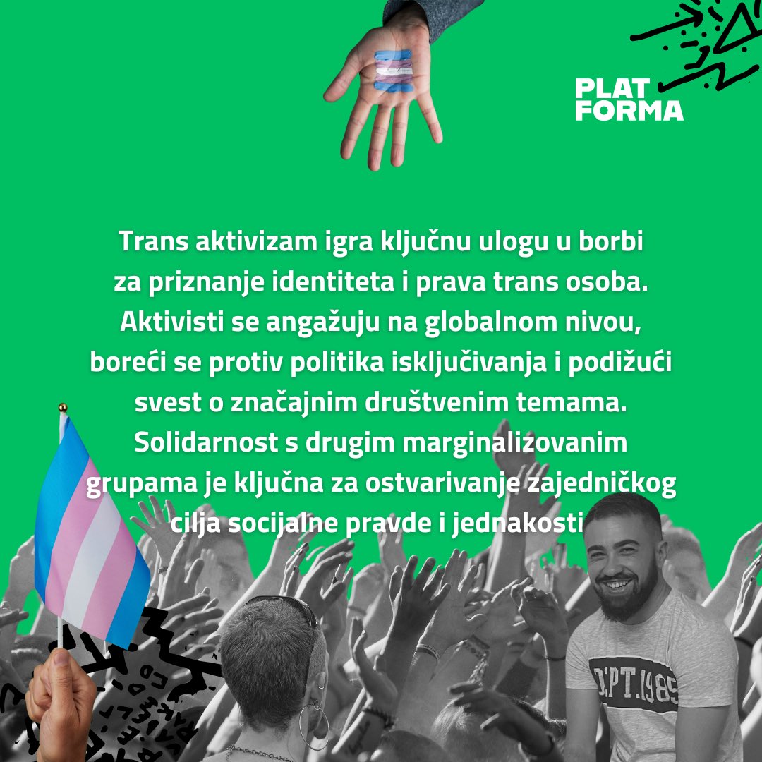 TransMreza's tweet photo. 📖 Drage naše i dragi naši, novi tekst iz magazina #plaTForma5 je online! 🆕

✊🏻 Trans aktivizam je borba za bolje i pravednije društvo 🌸

Trans aktivizam jedan je od ključnih činilaca u borbi za pravednije društvo, posebno u kontekstu nedostatka zakona o rodnom identitetu. Suočeni s diskriminacijom, nasiljem i isključujućim politikama, trans zajednica i saveznici_e globalno podižu svijest o ljudskim pravima i bore se za socijalnu pravdu i jednakost.

Ovaj magazin rađen je u saradnji sa našim kolegama_inicama iz lokalnih organizacija u regionu: @nvospektra ,  Kolektiv Talas TIRV, KolekTIRV.

Ovaj broj magazina finansijski je podržan od strane: Rosa Luxemburg Stiftung Southeast Europe 🌹

Tekst u cjelosti možete pročitati na linku: https://t.co/P5HtCBTv79
