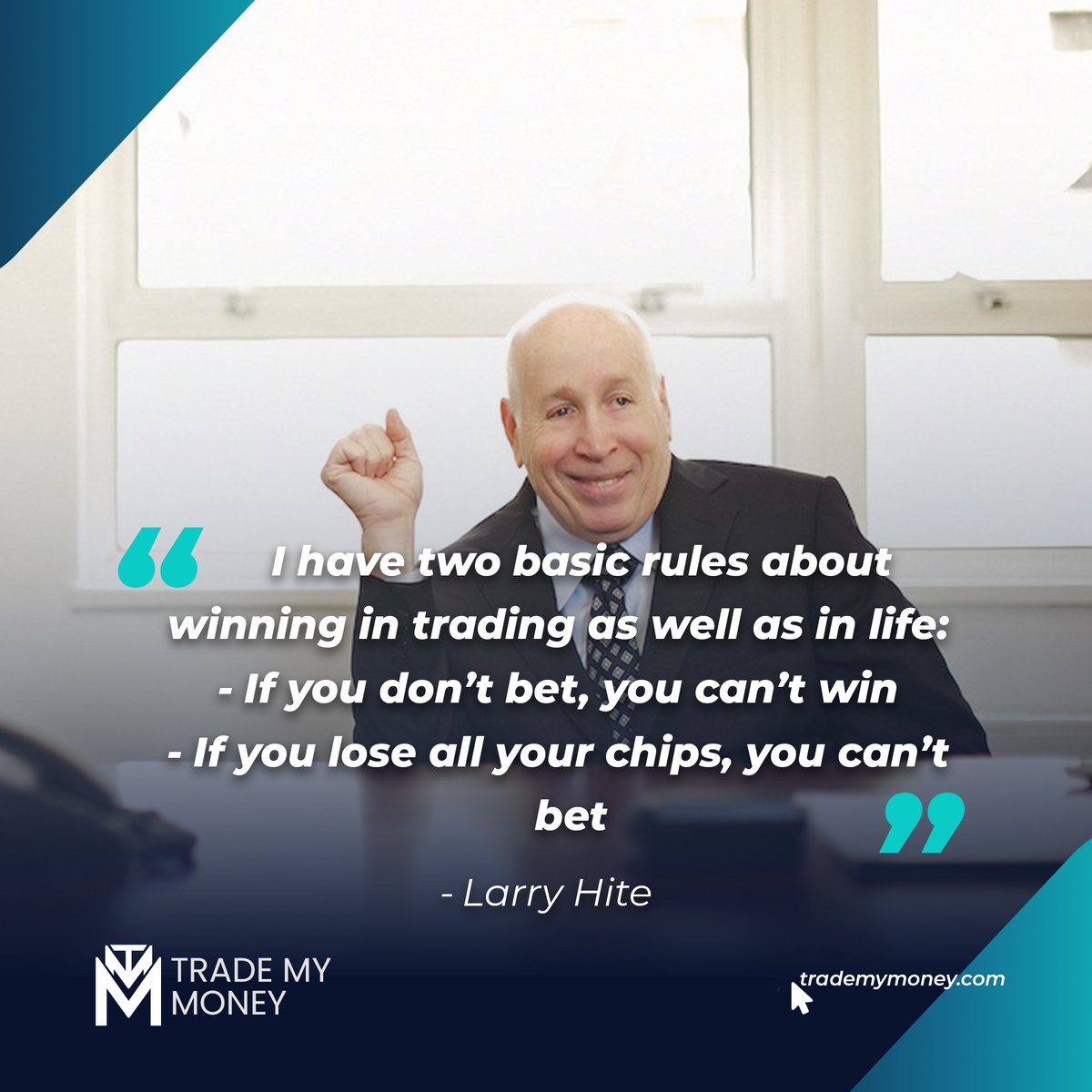 trademymoney_'s tweet photo. Two basic rules for winning in trading and life: π If you donβt bet, you canβt win. If you lose all your chips, you canβt bet. Play smart, stay in the game!
#TMMChallenge #proptrading #forex #TMM #trademymoney #propfirm #forextrader #growthmindset https://t.co/1pbNrg3mEk