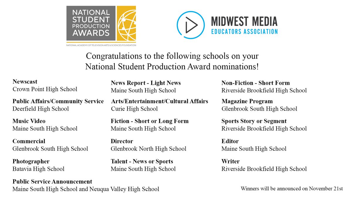 Congratulations to all the students who worked on these videos! <a href="/chi_natas/">Chi/Midwest NATAS</a> <a href="/NATASSPA/">NATAS Student Awards</a>