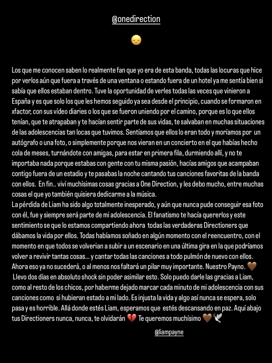 susannagallar's tweet photo. De parte de una Directioner… 💔🕊️ te querremos siempre Payno 🤎 https://t.co/hclFQeZrCt