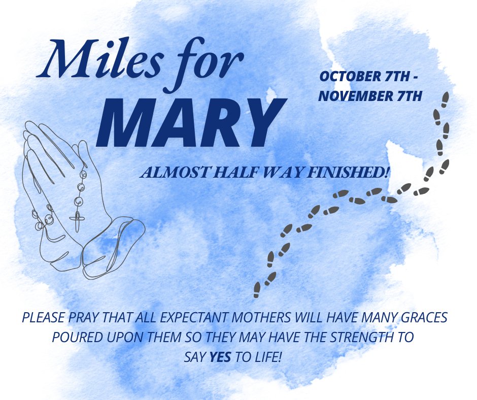 FriendsofPCW's tweet image. Pray for expectant moms! 💖

As we walk Miles for Mary, let’s ask for grace and strength for every mom to say YES to life. Keep walking and praying with us! #MilesForMary #PrayForLife #ChooseLife #RespectLifeMonth