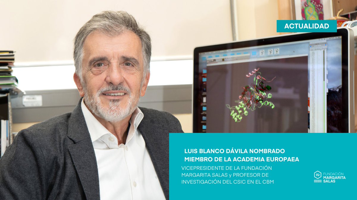 MsalasFundacion's tweet photo. Luis Blanco Dávila, Vicepresidente de la #FundaciónMargaritaSalas y profesor de investigación del @CSIC  en el @CBM_CSIC_UAM , ha sido nombrado miembro de la Academia Europaea, una prestigiosa asociación de científicos y humanistas que promueve la excelencia en la investigación https://t.co/7t03uWmTdi