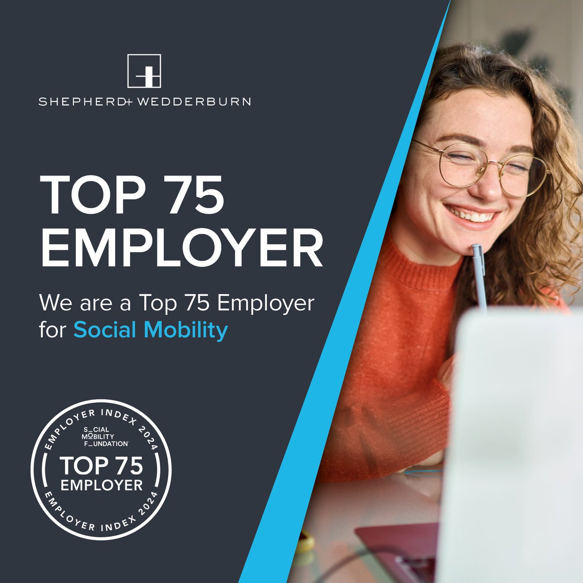 Shepherd and Wedderburn (@shepwedd) on Twitter photo We're proud to once again be listed as one of the Top 75 Employers in the UK by <a href="/SocialMobilityF/">The Social Mobility Foundation</a> in the #SMFIndex2024, ranking 45th: shorturl.at/d7rPe
This achievement highlights our commitment to our inclusive work culture, where everyone has the opportunity to thrive. We're proud to once again be listed as one of the Top 75 Employers in the UK by <a href="/SocialMobilityF/">The Social Mobility Foundation</a> in the #SMFIndex2024, ranking 45th: shorturl.at/d7rPe
This achievement highlights our commitment to our inclusive work culture, where everyone has the opportunity to thrive.