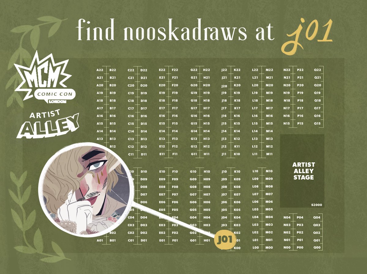 nooskadraws's tweet image. mcm london is next week! find me and my spooky wares at ✨🍂j01🍂✨ in the artist alley!