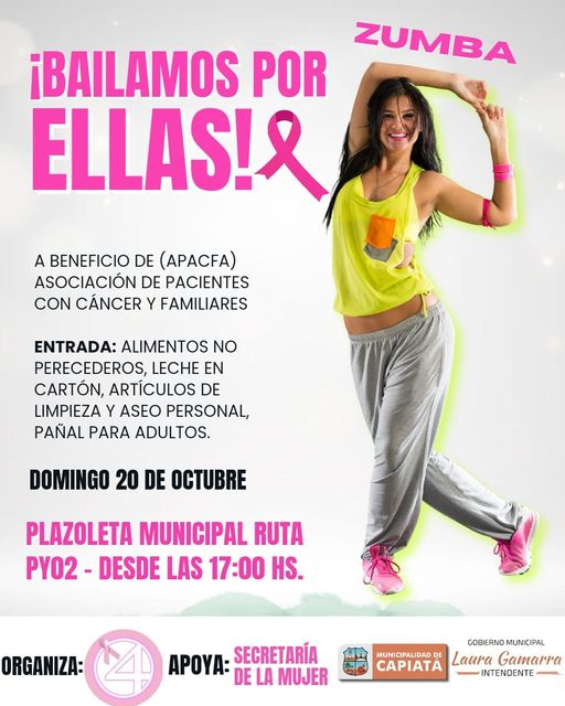 📷¡𝐁𝐀𝐈𝐋𝐀𝐌𝐎𝐒 𝐏𝐎𝐑 𝐄𝐋𝐋𝐀𝐒!

Porque cada paso cuenta y juntos podemos marcar la diferencia, te invitamos a sumarte y brindar tu apoyo a la lucha contra el cáncer de mama.
#𝐂𝐚𝐩𝐢𝐚𝐭𝐚́𝐏𝐨𝐫𝐁𝐮𝐞𝐧𝐂𝐚𝐦𝐢𝐧𝐨
#𝐋𝐚𝐮𝐫𝐚𝐆𝐚𝐦𝐚𝐫𝐫𝐚𝐈𝐧𝐭𝐞𝐧𝐝𝐞𝐧𝐭𝐞