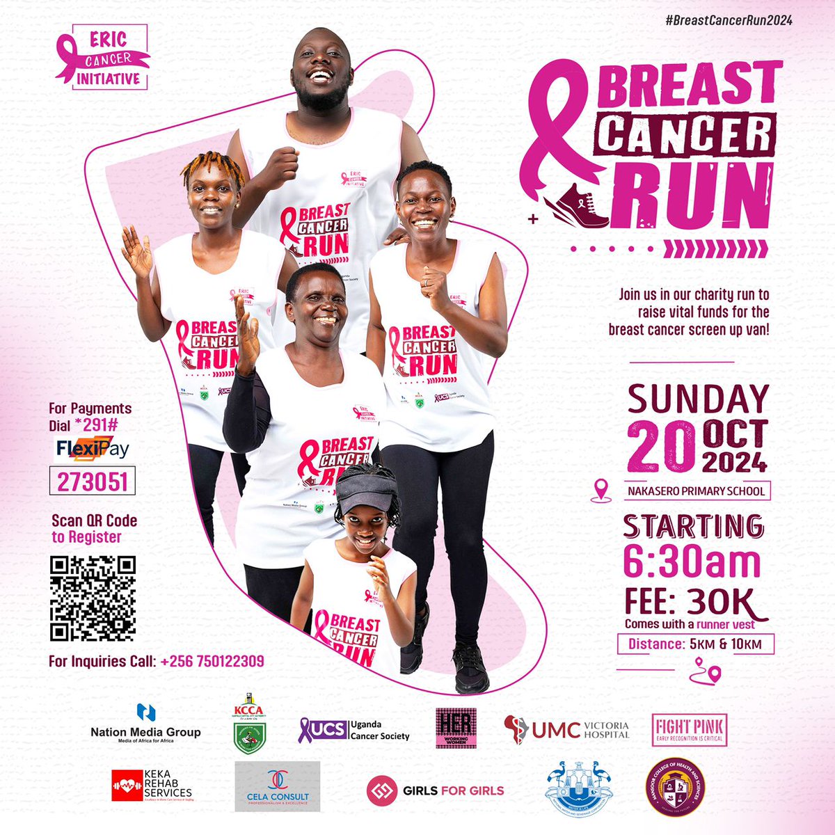 ntvuganda's tweet photo. SPONSORED: Join the fight against breast cancer. Participate in the annual Breast Cancer Run on Thursday, October 20, 2024, at 6:30 AM starting from Nakaseero Primary School.
Wear pink. Run. Cure.
#BreastCancerAwareness #RunForACure #SupportTheFight https://t.co/HIAPbSswTp