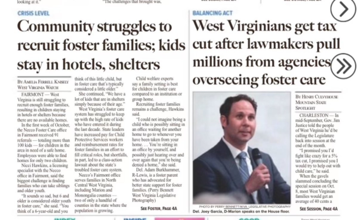 Front page of the Times West Virginian today … check the headlines