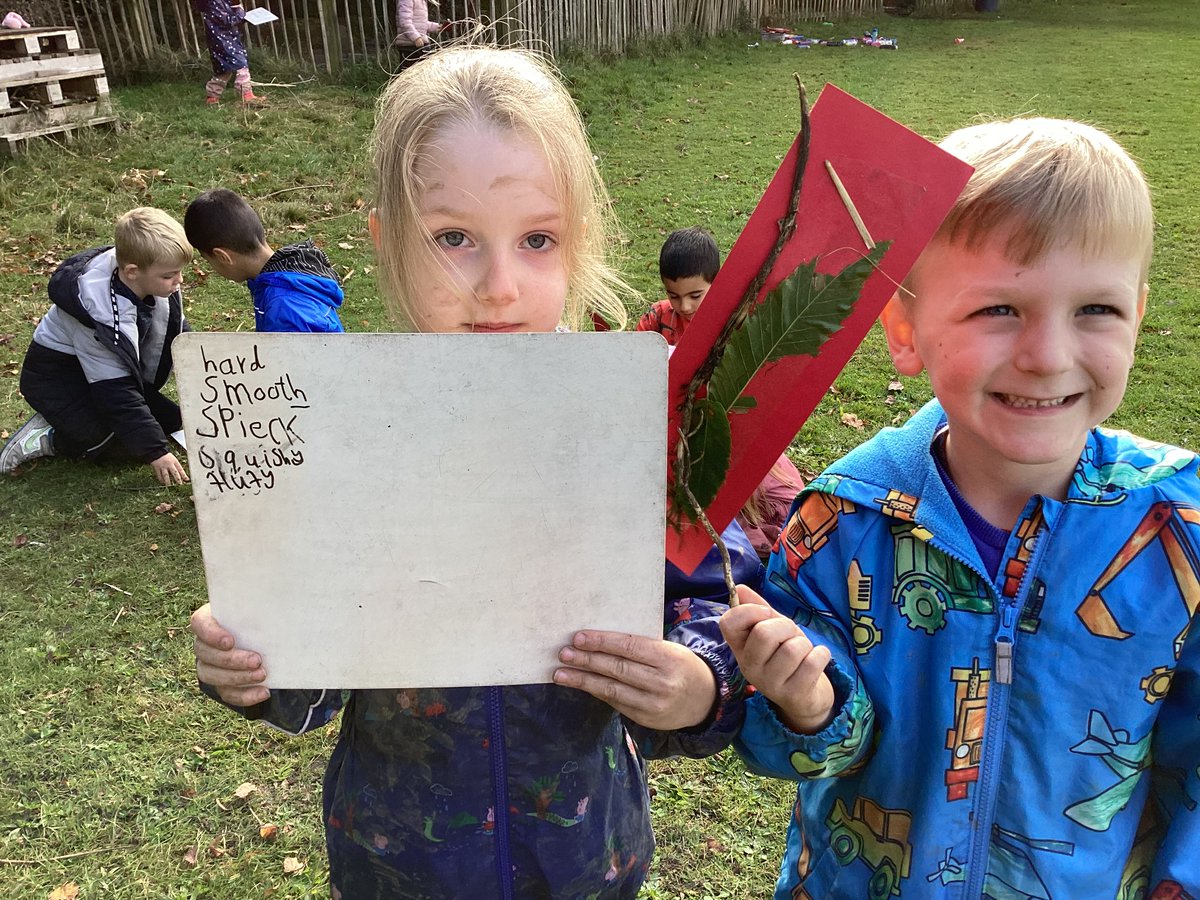 PrimaryDell's tweet photo. This week in forest schools, KS1 collected natural materials. They then described them using adjectives ready for their poetry unit in English this week! #learningatdell https://t.co/09Il7hDTTU