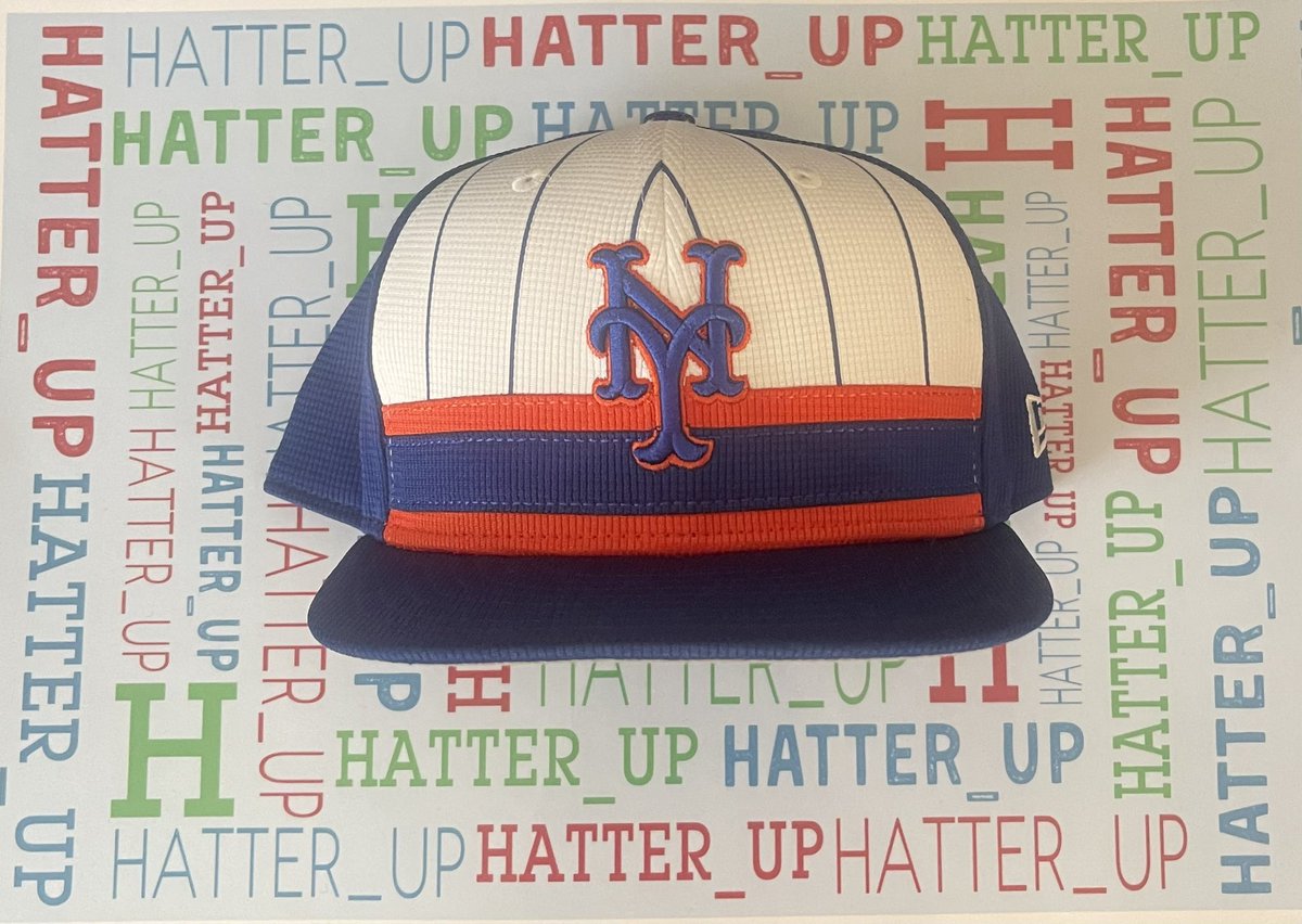 Hatter_up's tweet photo. My Hat of the Day for The Do or die NLCS Game 5 for NY @Mets Down 3-1 at Citi Field Vs the Dodgers is the 86 Racing Strip Bp Cap #LetsGoMets #OMG #October #Playoffs #NLCS #Gm5 #NYM🍎#YouGottaBelieve #LFGM #86Mets #MetsWIN #MetsMagic🎩 #LFGM🐻‍❄️ #postseason #BeatLA https://t.co/KOExXw2q2y