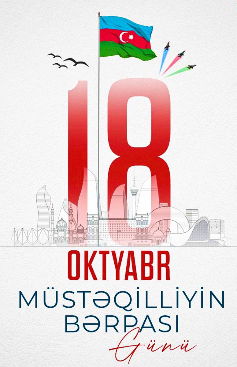 HadiHelloy's tweet photo. 🇦🇿 Təbriklər, Azərbaycan! 33 il əvvəl müstəqillik qazandıq. Bu, siyasət, iqtisadiyyat, mədəniyyət və beynəlxalq aləmdə yeni bir dövrün başlanğıcıdır. Müstəqilliyimiz, güclü gələcəyimiz üçün əsasdır! #Müstəqillik #Azərbaycan #33il
#LatınCümələr https://t.co/JzNJzEby3g