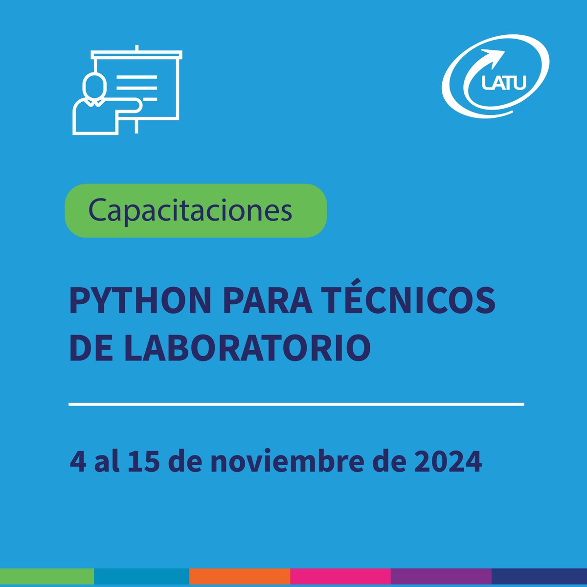 LATU_uy's tweet photo. ¡Últimos días para inscribirse! Dominá Python para mejorar tu trabajo en el laboratorio con este curso del #LATU. Desde automatización de informes hasta análisis de datos. 🧪💻
Inscripciones abiertas hasta 28/10/2024.
Más info: https://t.co/U78diR8RMq https://t.co/JfC5c3RA2w