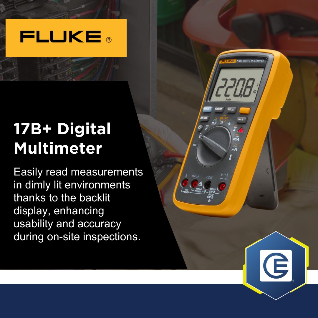 CrescentElectrc's tweet image. Fluke multimeters feature a backlit display for effortless reading in dimly lit environments, ensuring superior usability and accuracy in every measurement. Trust Fluke for reliable performance in any condition.  ow.ly/b3PW50THi3M

#Fluke #Multimeters #ElectricalTesting