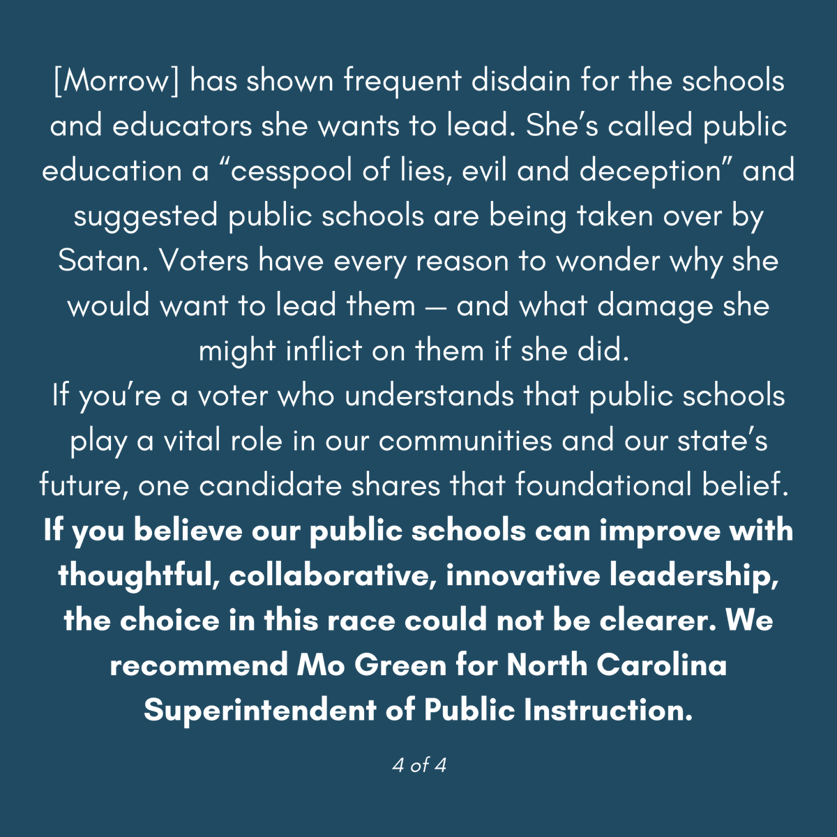 Mo Green for NC tweet media