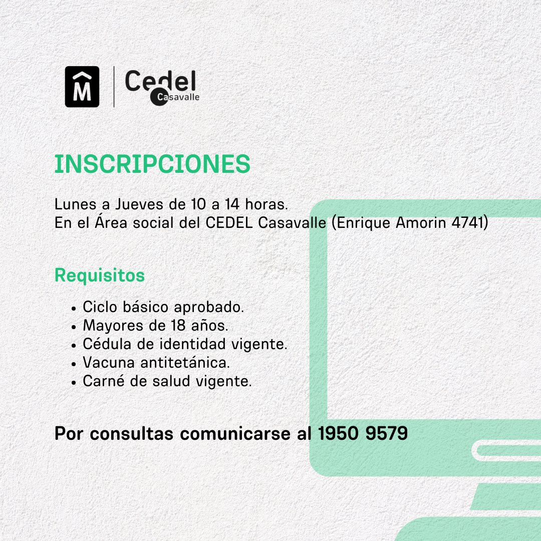CEDELCV's tweet photo. Abren inscripciones para curso gratuito de Alfabetización digital👇🏼

Si sos un emprendimiento que busca potenciar su identidad de marca y quiere obtener herramientas de marketing digital está capacitación es para vos!😄

Por más información al 1950 9579 con el Área social 💚 https://t.co/qQpX5wOVJ7