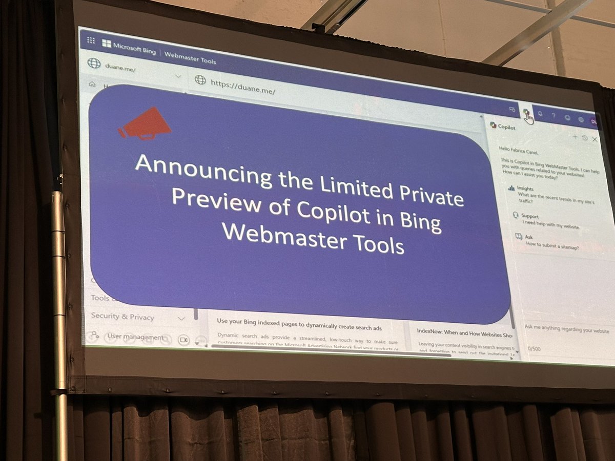 krinal's tweet image. Breaking: MS just announced limited preview of CoPilot in Bing Webmaster Tools #techseoconnect