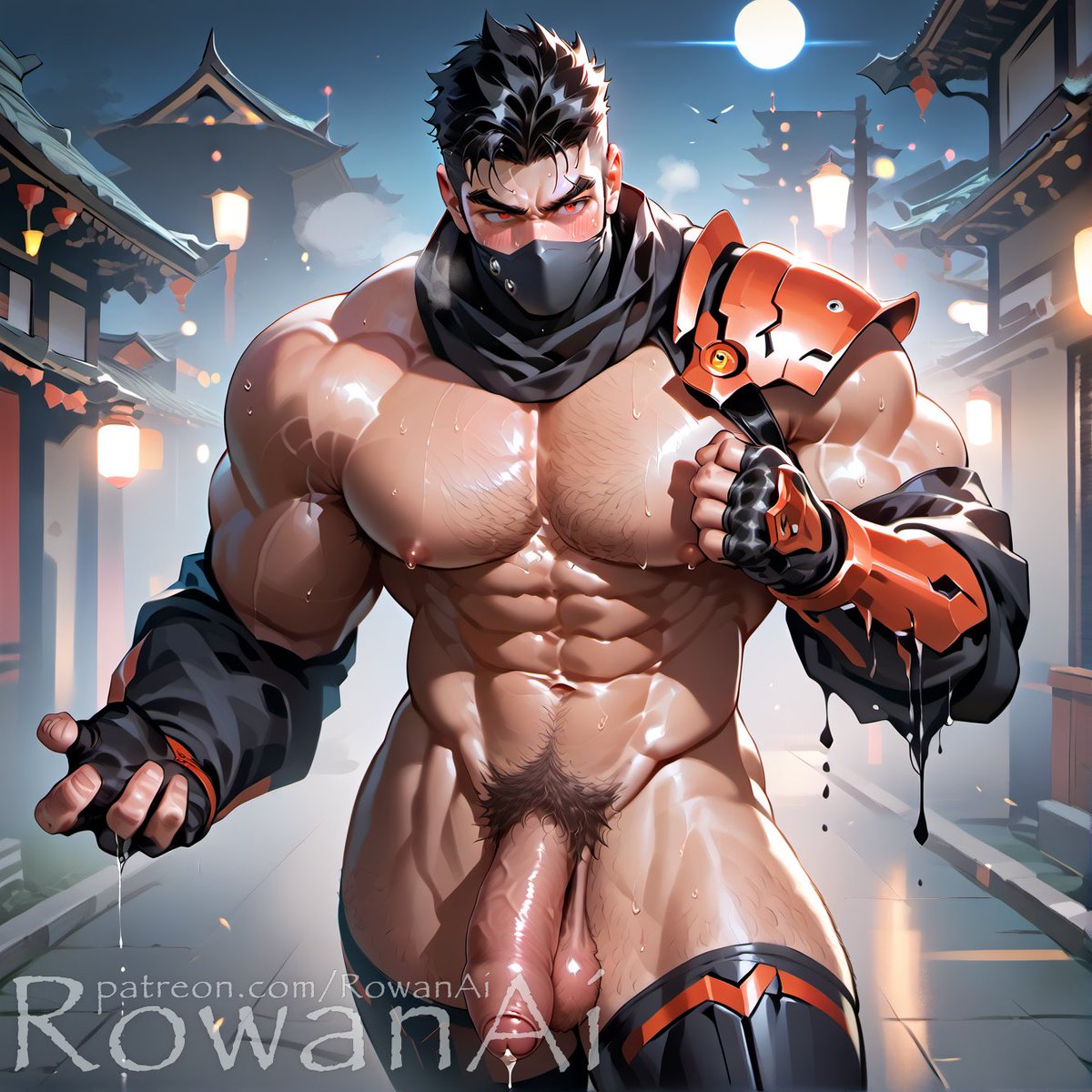 AiRowanAi's tweet photo. Cyber Samurai
#RowanAi #bara #gay #AIart #nsfw https://t.co/pAlnfLWIiB
