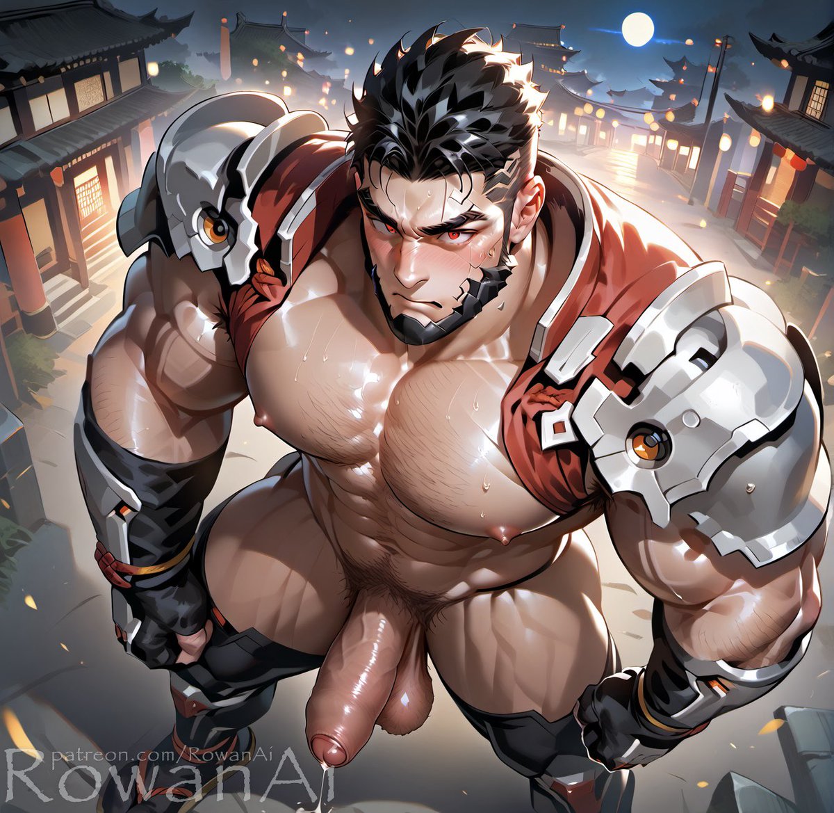 AiRowanAi's tweet photo. Cyber Samurai
#RowanAi #bara #gay #AIart #nsfw https://t.co/pAlnfLWIiB