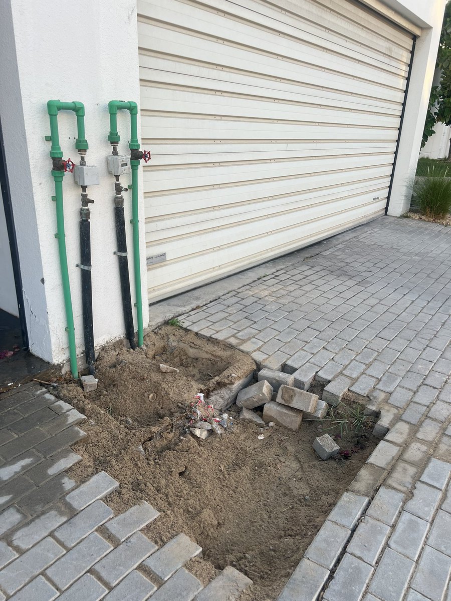 bombanna's tweet photo. @DEWAOfficial when are you coming back to repair my drive after digging it up to change water pipes? It’s a health &amp; safety hazard, particularly for my small children.  It’s been like this for weeks. https://t.co/t7qW0p48dJ