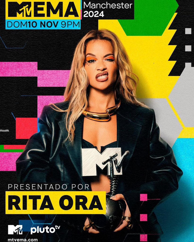 RitaOraEU's tweet photo. 🚨| IT’S OFFICIAL! @RitaOra will be hosting the 2024 @mtvema’s!

It’s Rita’s third time (second consecutive) hosting the awards. 

Rita is officially the person who has hosted the event the most times (3)!

Congratulations #RitaOra! https://t.co/90rM5Et4c6