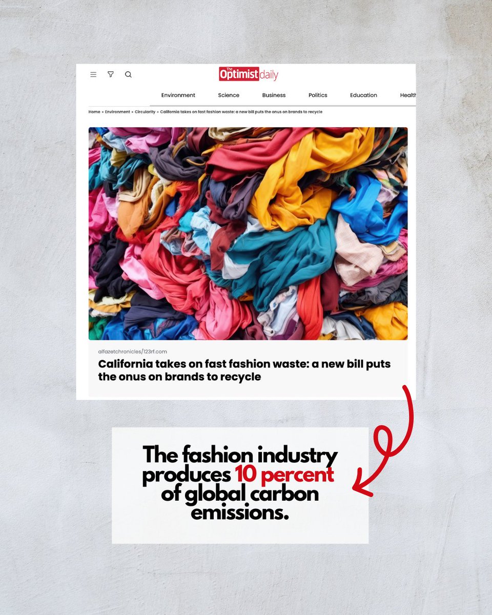 California’s new Responsible Textile Recovery Act shifts recycling responsibility from consumers to manufacturers, pushing for systems that reuse, mend, and recycle. It's a major step toward a more sustainable, circular future for fashion. 
#carbonfootprint #textilerecycling
