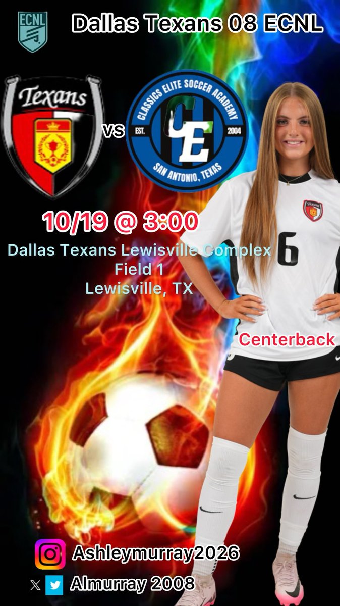 Games at home this weekend 🚨🚨Come out and watch us play against Classics Elite on Saturday and Sting Austin on Sunday in Lewisville! Hope to see you there ! 
<a href="/TOPSOCCERPERFOR/">TOP SOCCER PERFORMANCE</a> 
<a href="/TheDallasTexans/">Dallas Texans</a> 
<a href="/texans08gECNL/">dallastexans_2008g_ecnl_</a> 
<a href="/ECNLgirls/">ECNL Girls</a>
