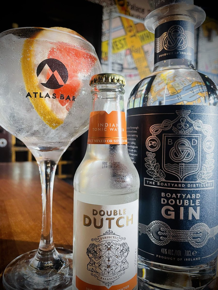 G I N  O F  T H E  W E E K 🍸

Fancy a #Gin? Course you do, it's Friday! 

NEW <a href="/BoatyardDistill/">The Boatyard Distillery</a> &amp; <a href="/DoubleDutchMix/">Double Dutch Drinks</a> Tonic . £5 singles and £7 doubles for one week only <a href="/TheAtlasBar/">Atlas Bar</a> #Manchester 🎉🍸 #ThankGinItsFriday #Offers
